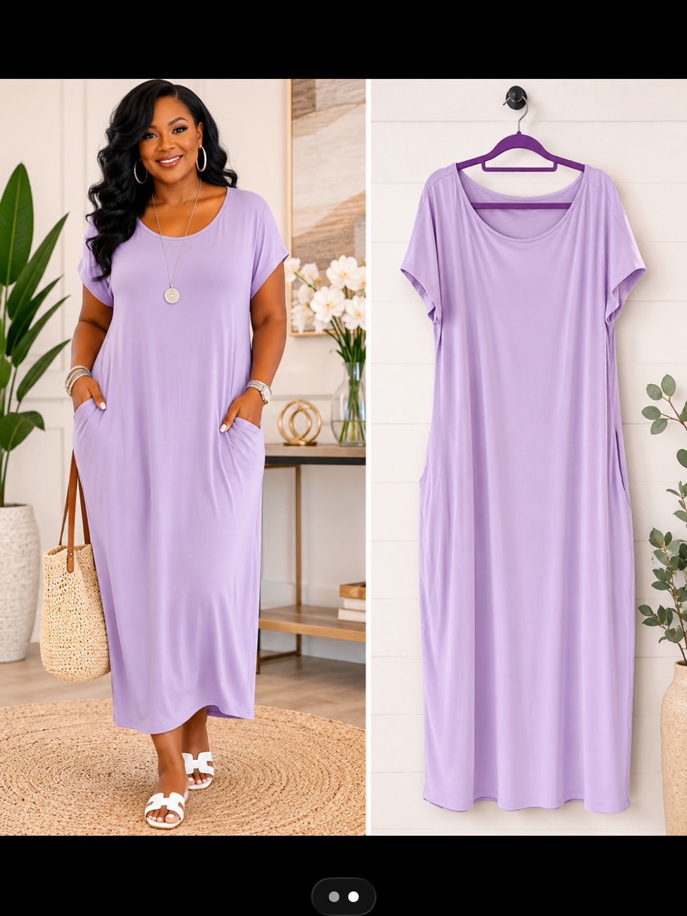 Lavender maxi dress with pockets